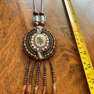 Bohemian Beaded Necklace with ceramic pieces